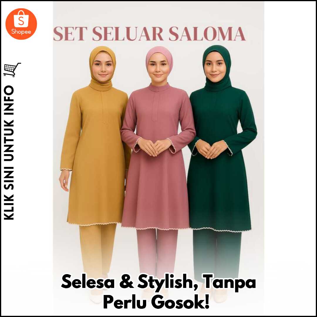 Set Saluar Muslimah Sulam, Kain Cey Ironless!