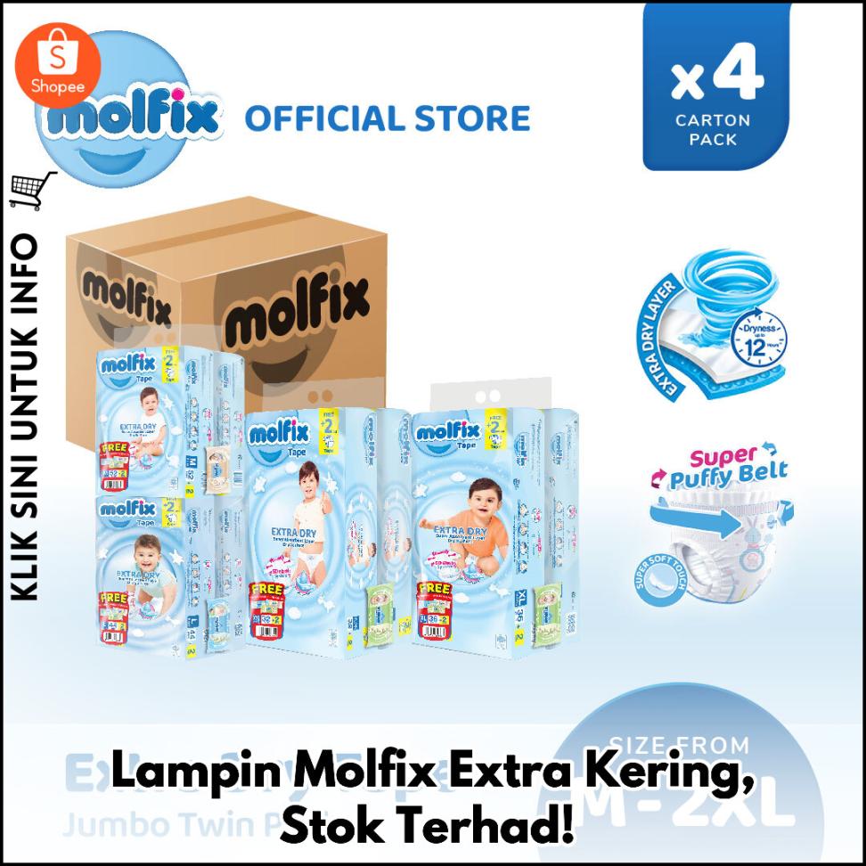 Lampin Molfix Extra Kering, Stok Terhad!