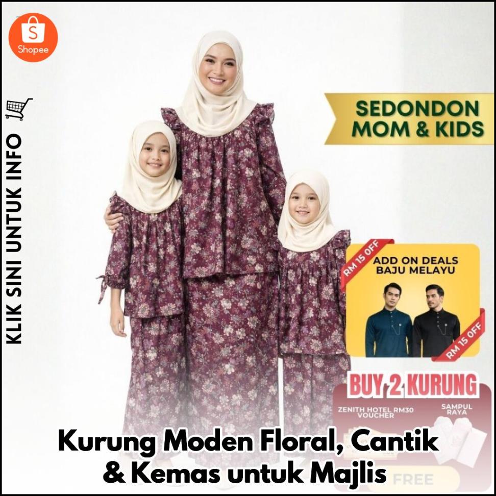Kurung Moden Floral, Cantik & Kemas untuk Majlis