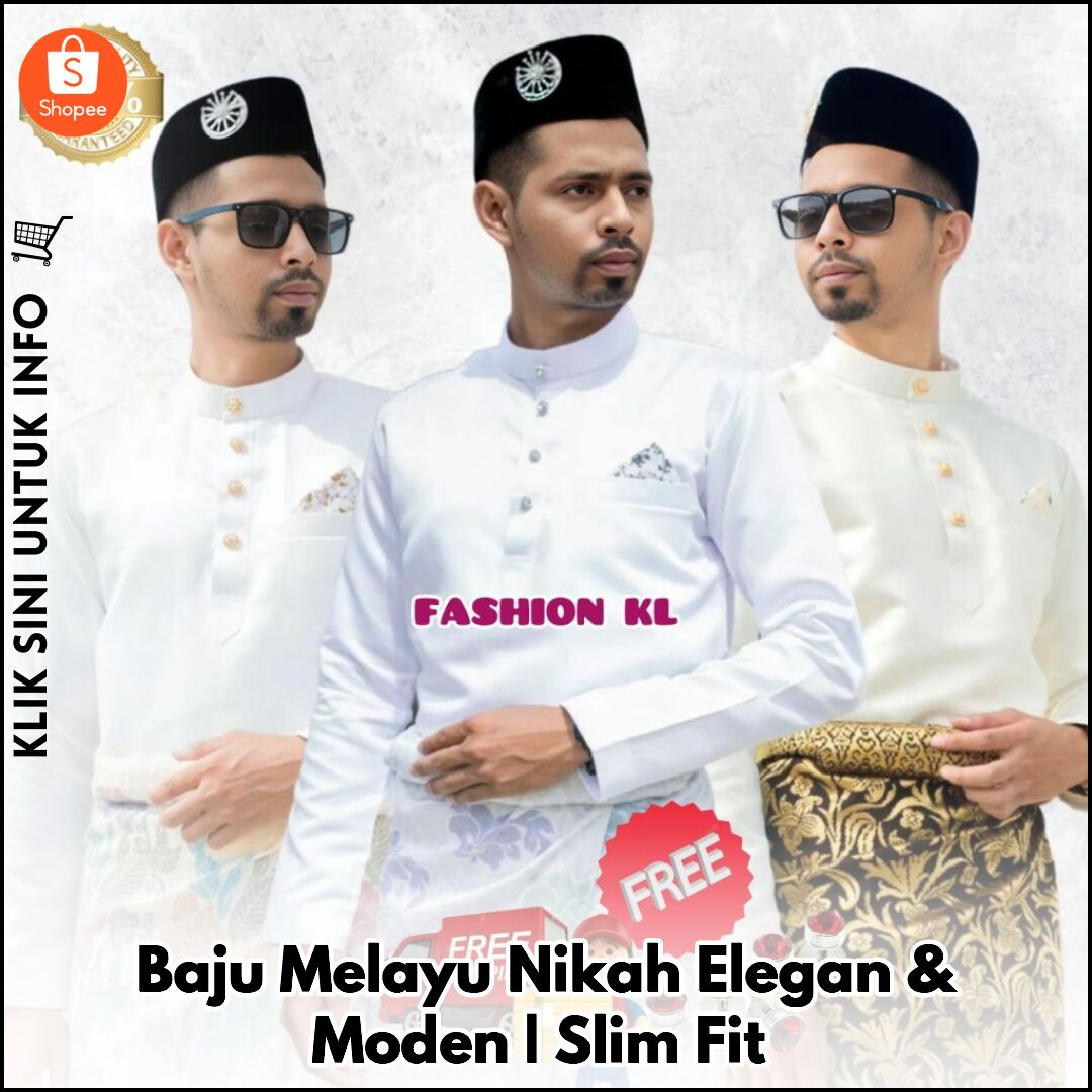 Baju Melayu Nikah Elegan & Moden | Slim Fit