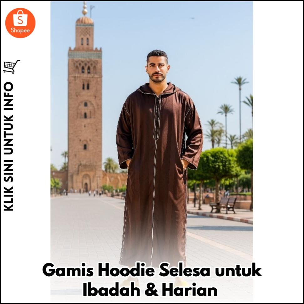 Gamis Hoodie Selesa untuk Ibadah & Harian