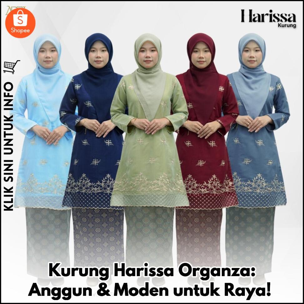 Kurung Harissa Organza: Anggun & Moden untuk Raya!