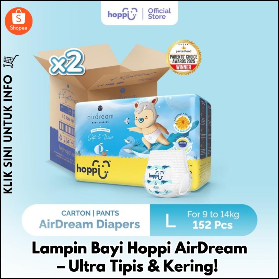 Lampin Bayi Hoppi AirDream – Ultra Tipis & Kering!