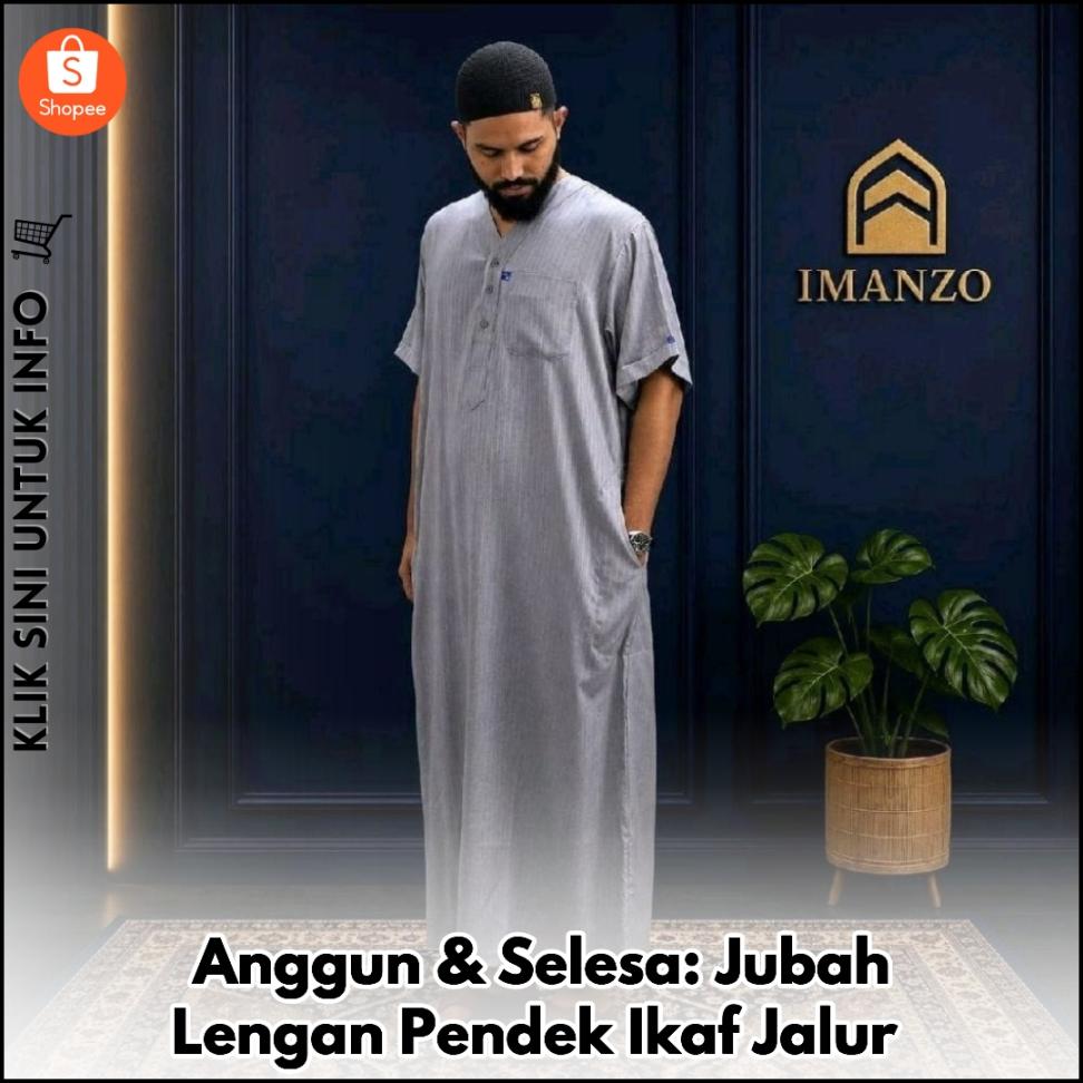 Anggun & Selesa: Jubah Lengan Pendek Ikaf Jalur