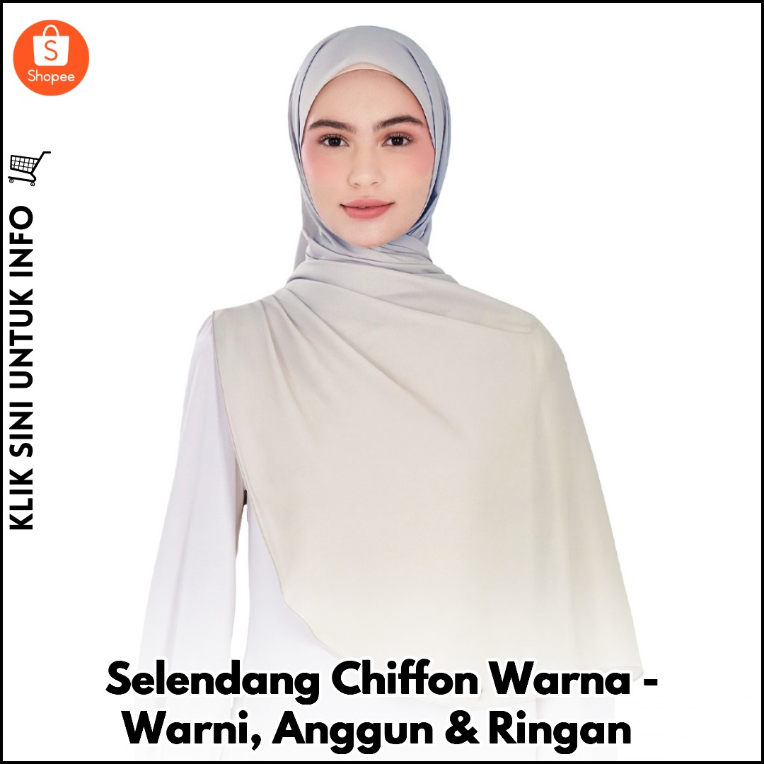 Selendang Chiffon Warna-Warni, Anggun & Ringan