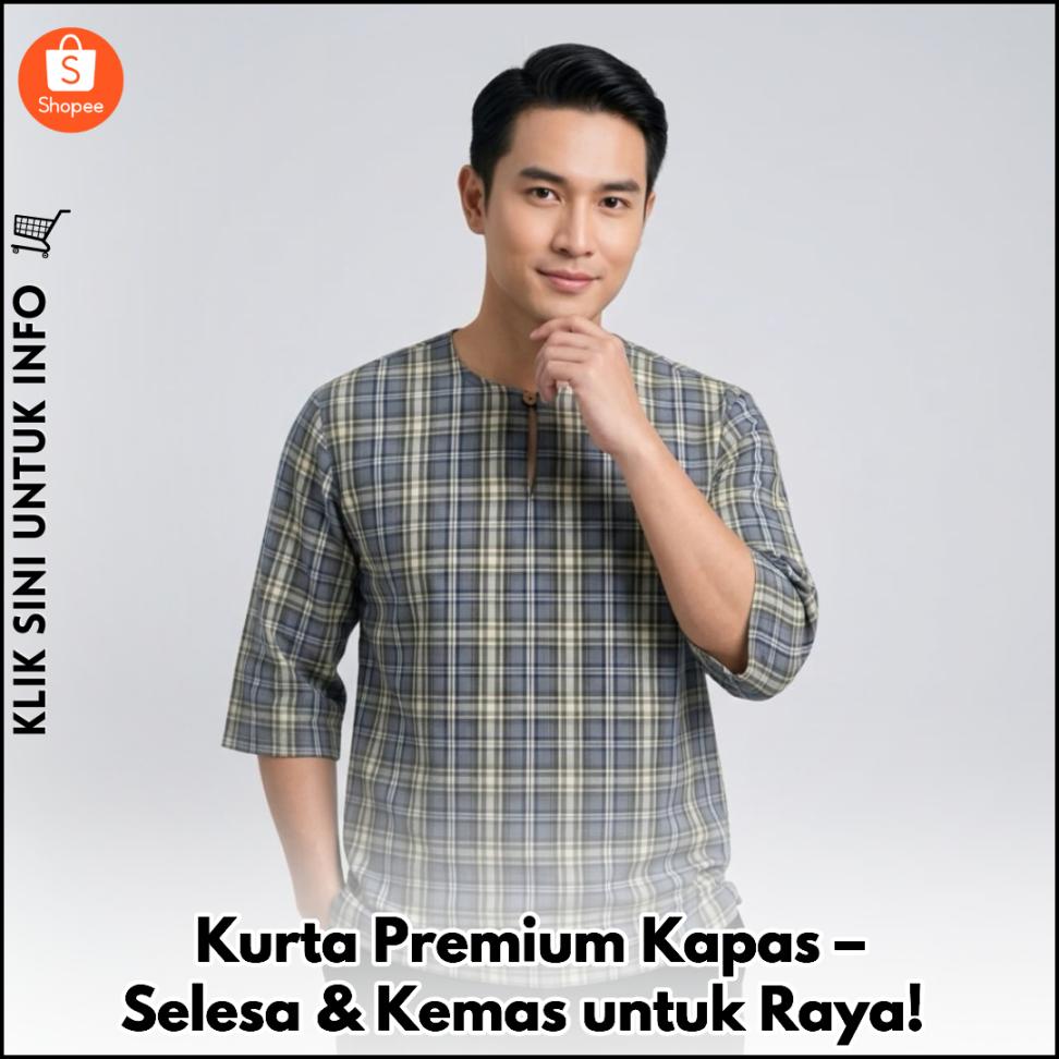 Kurta Premium Kapas – Selesa & Kemas untuk Raya!