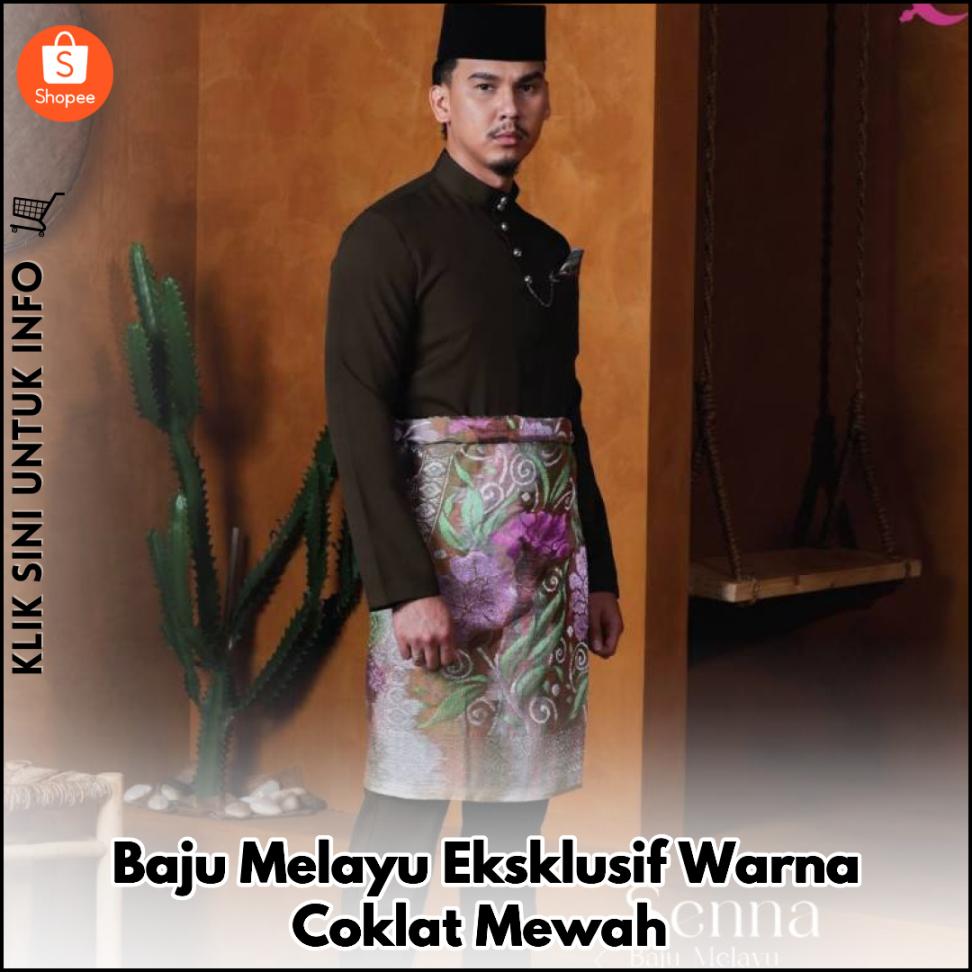 Baju Melayu Eksklusif Warna Coklat Mewah