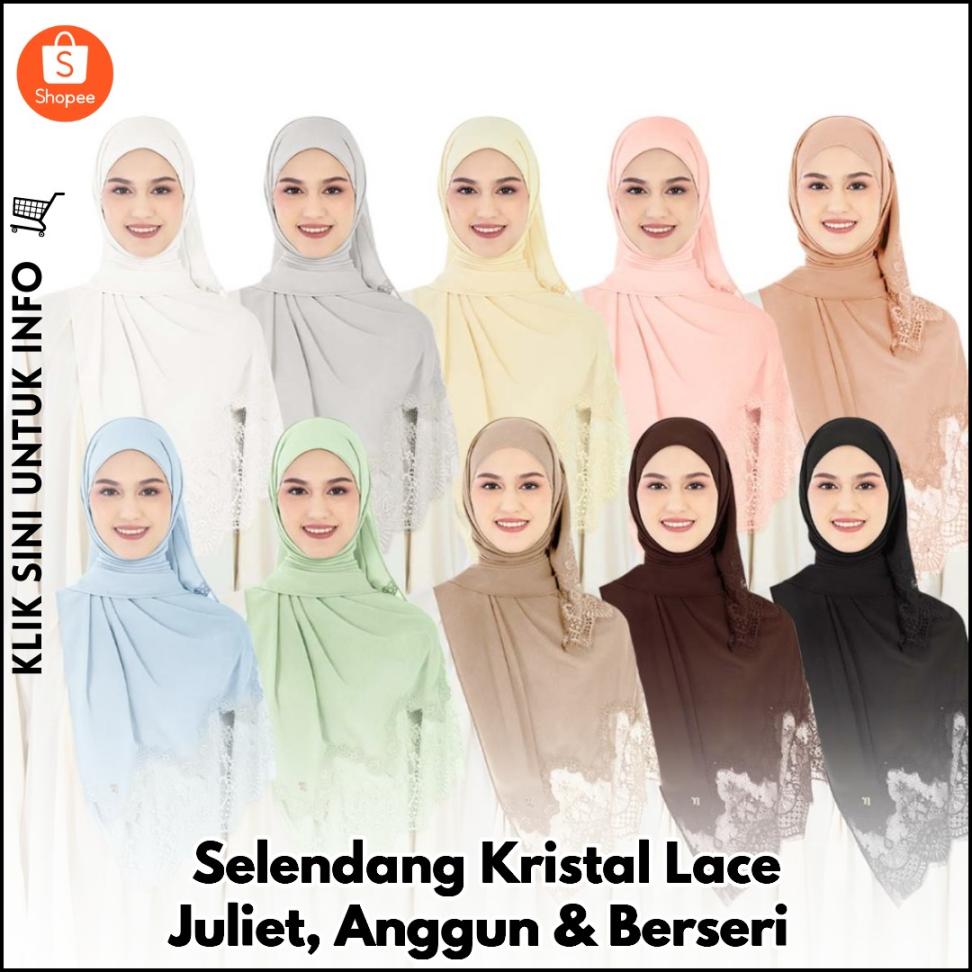 Selendang Kristal Lace Juliet, Anggun & Berseri
