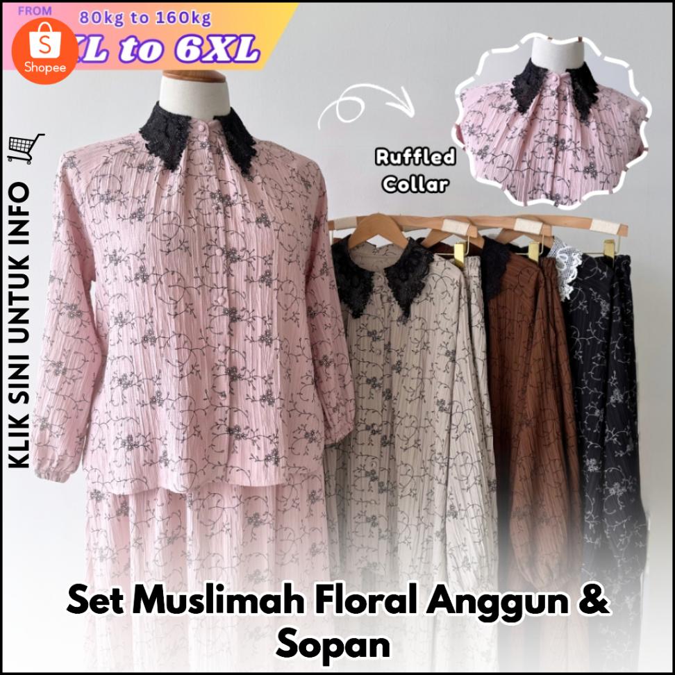 Set Muslimah Floral Anggun & Sopan
