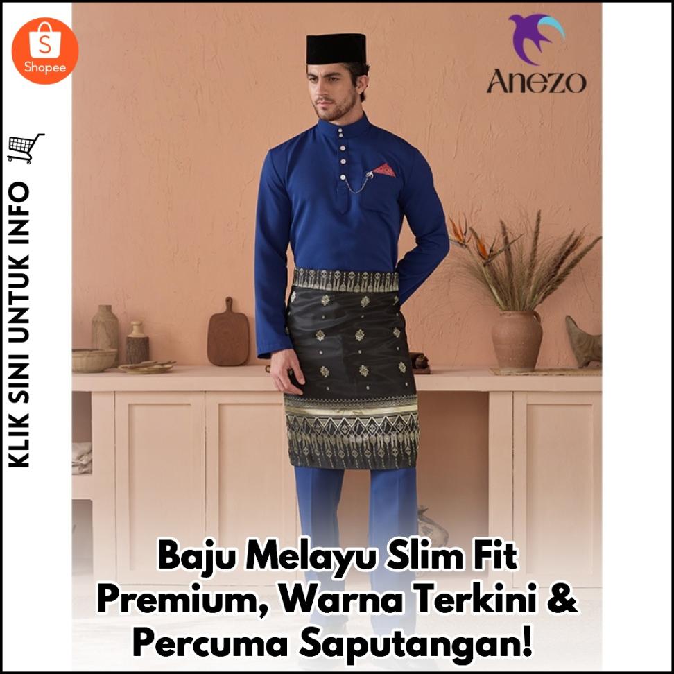 Baju Melayu Slim Fit Premium, Warna Terkini & Percuma Saputangan!