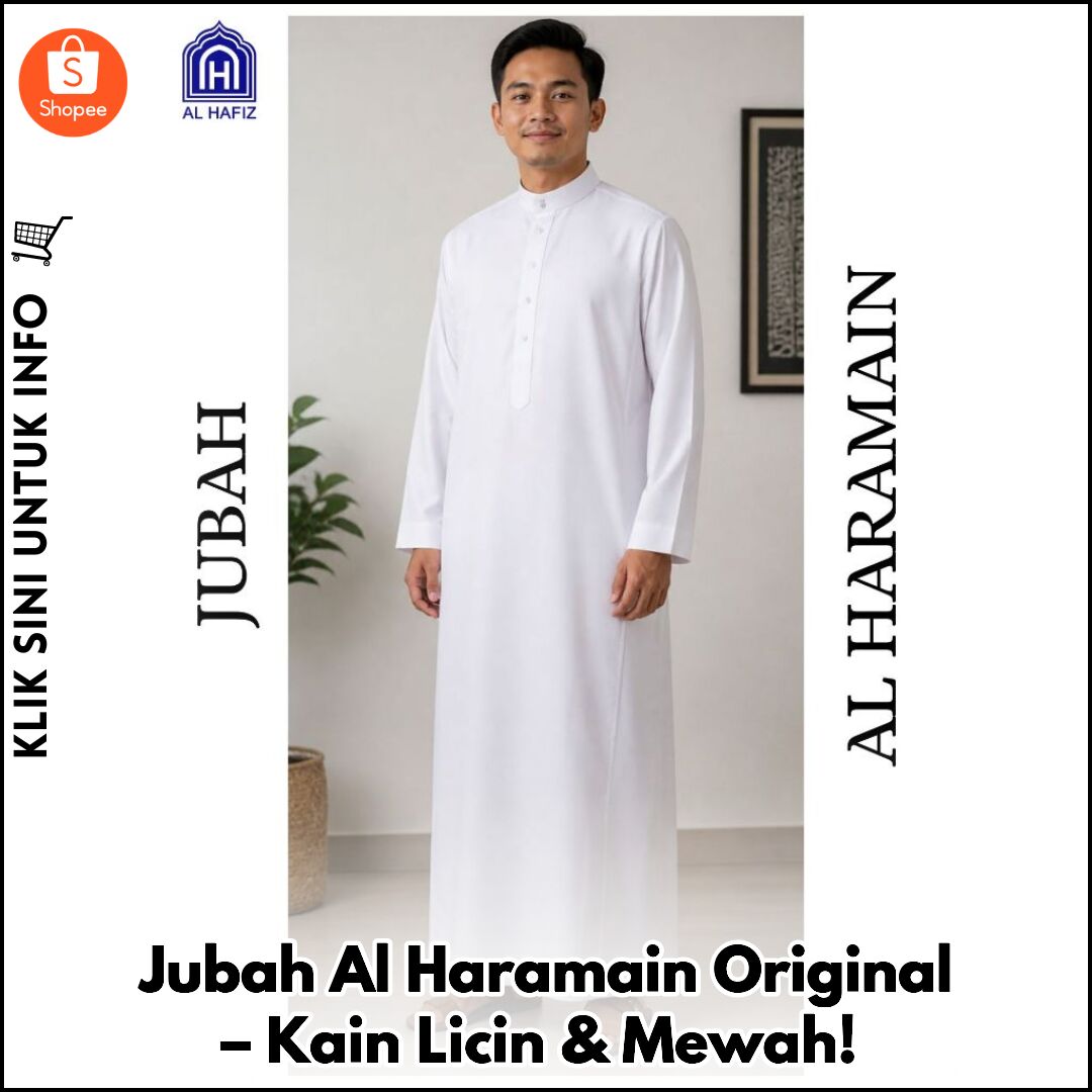 Jubah Al Haramain Original – Kain Licin & Mewah!