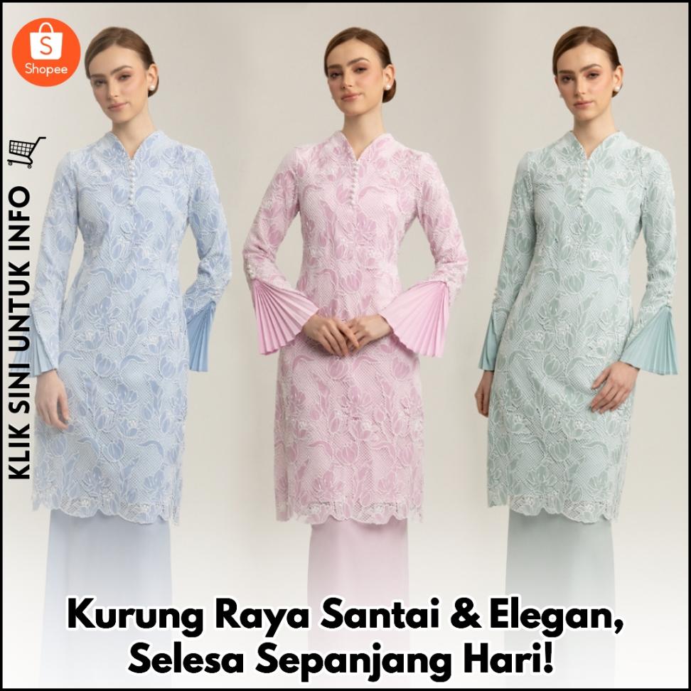 Kurung Raya Santai & Elegan, Selesa Sepanjang Hari!