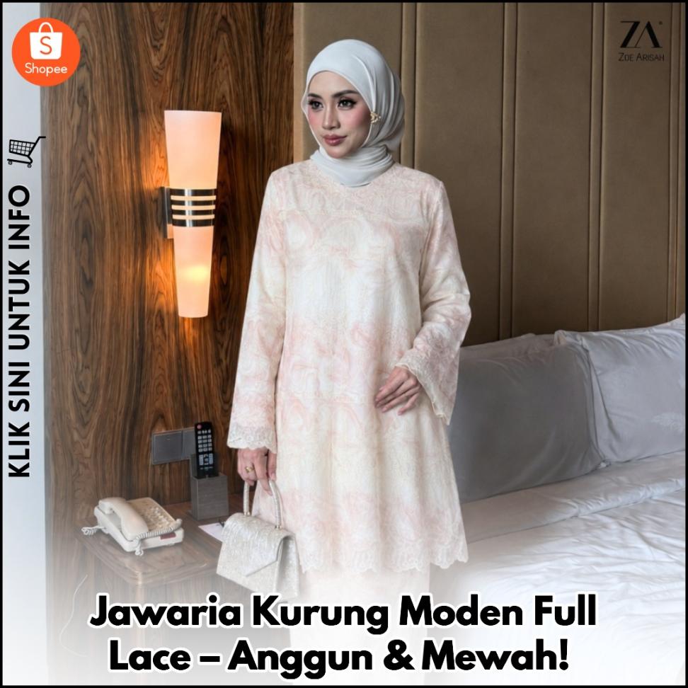 Jawaria Kurung Moden Full Lace – Anggun & Mewah!