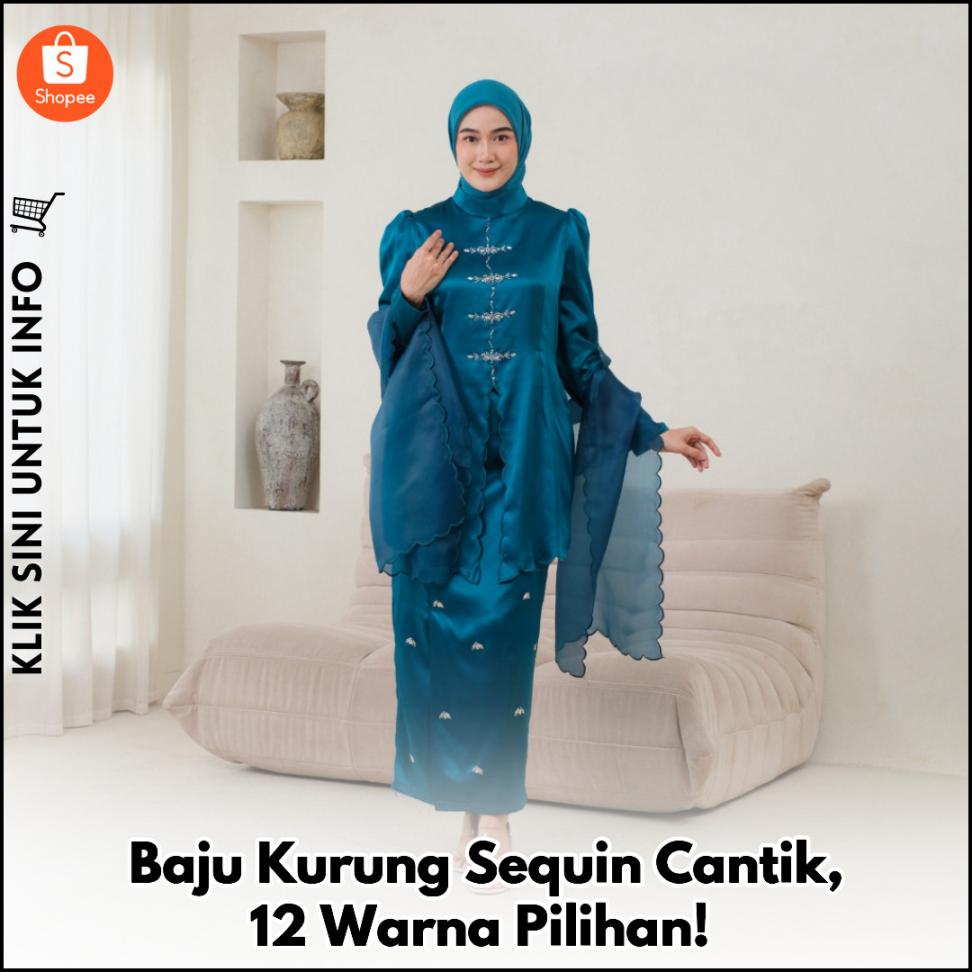 Baju Kurung Sequin Cantik, 12 Warna Pilihan!