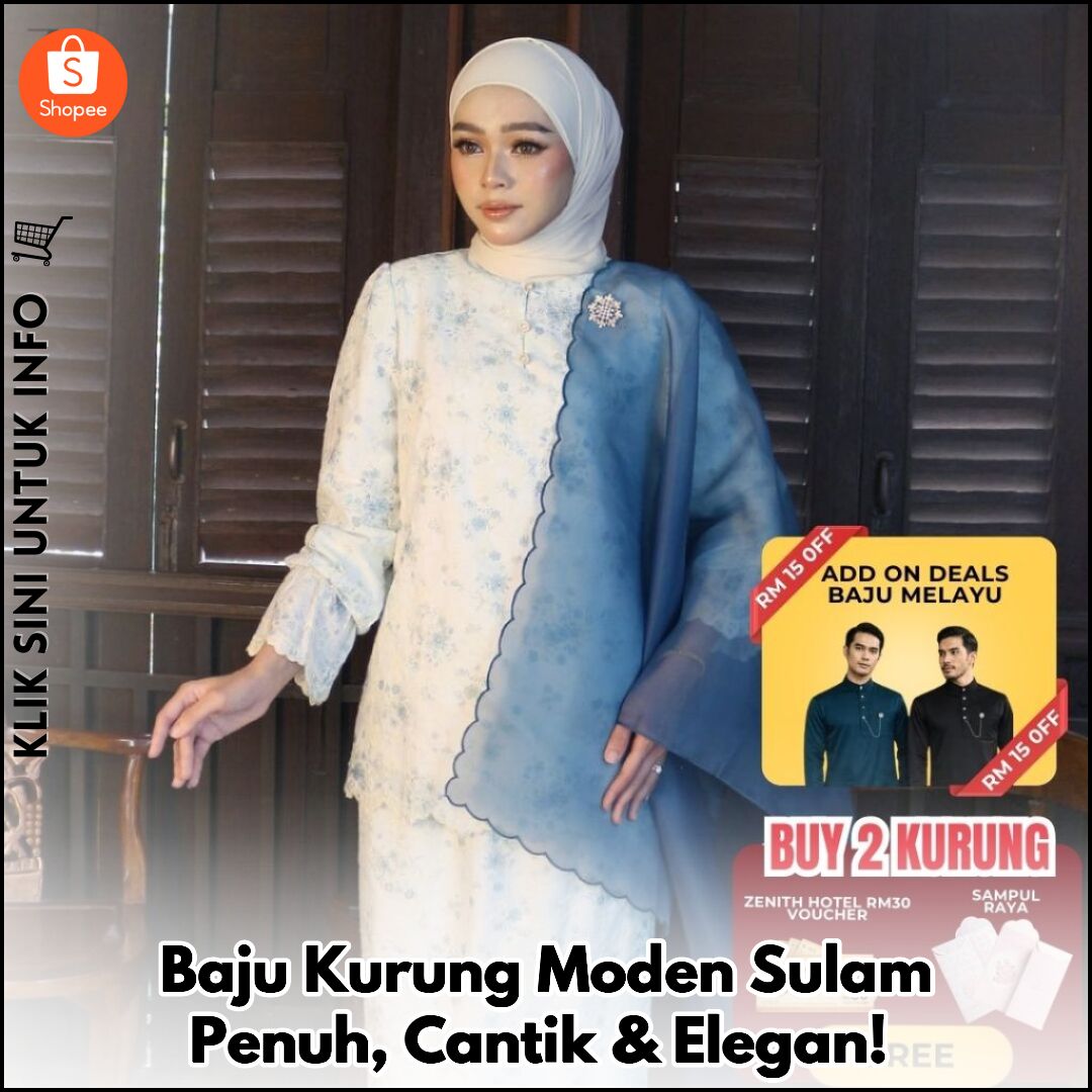 Baju Kurung Moden Sulam Penuh, Cantik & Elegan!