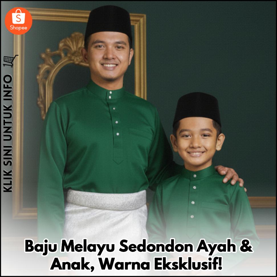 Baju Melayu Sedondon Ayah & Anak, Warna Eksklusif!
