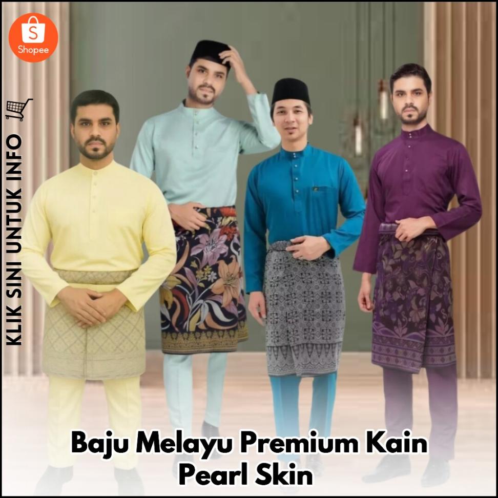Baju Melayu Premium Kain Pearl Skin