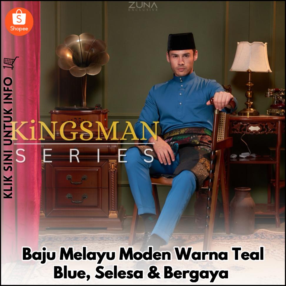 Baju Melayu Moden Warna Teal Blue, Selesa & Bergaya