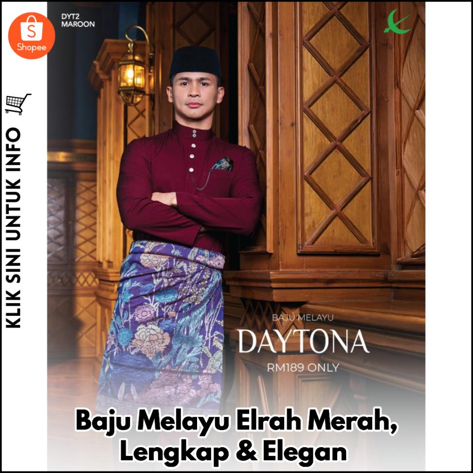 Baju Melayu Elrah Merah, Lengkap & Elegan