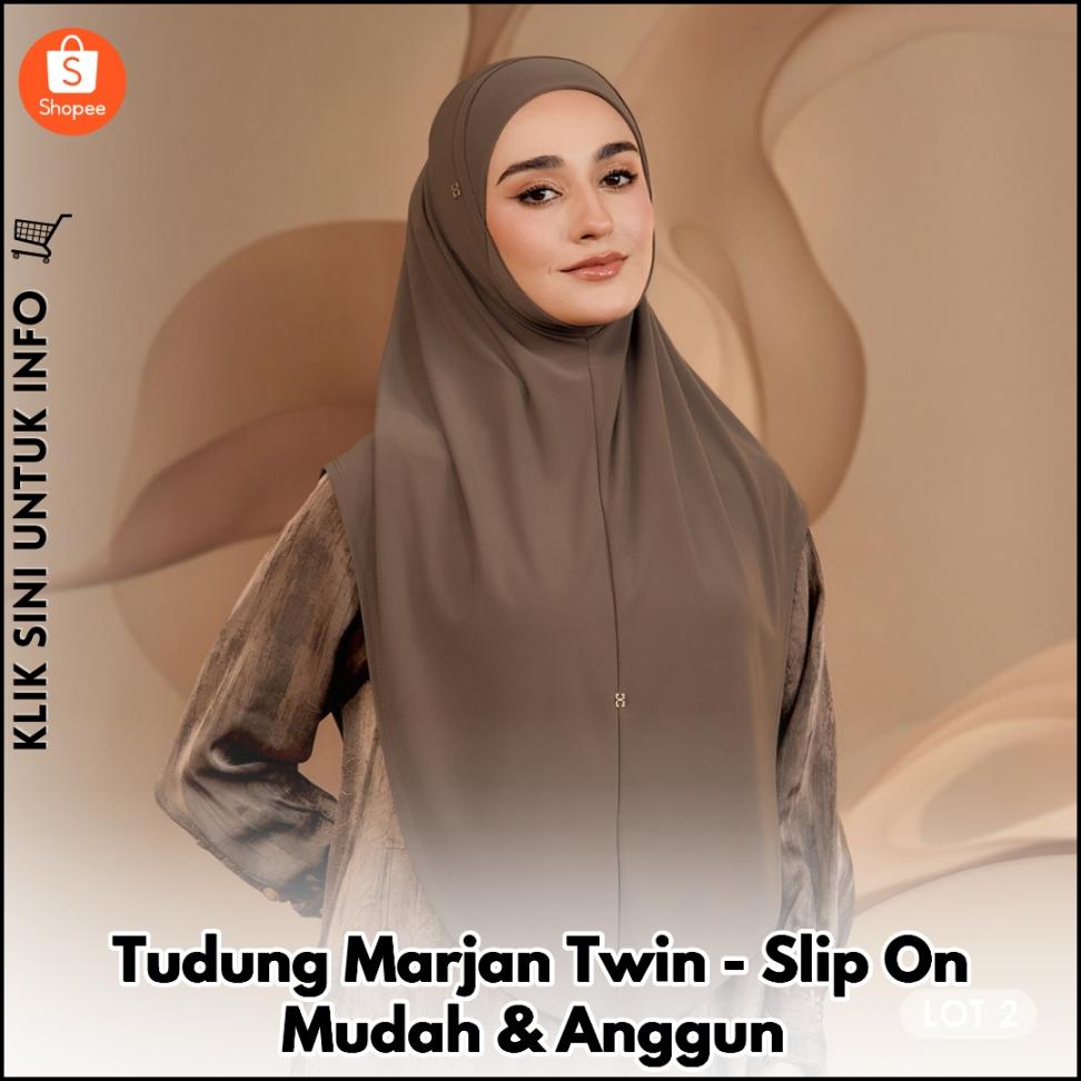 Tudung Marjan Twin - Slip On Mudah & Anggun