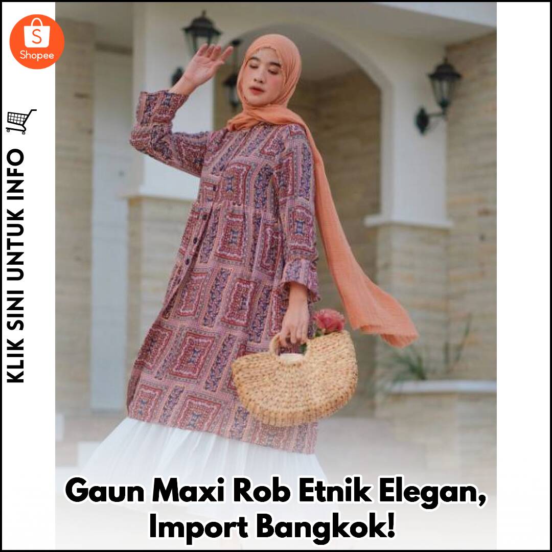 Gaun Maxi Rob Etnik Elegan, Import Bangkok!
