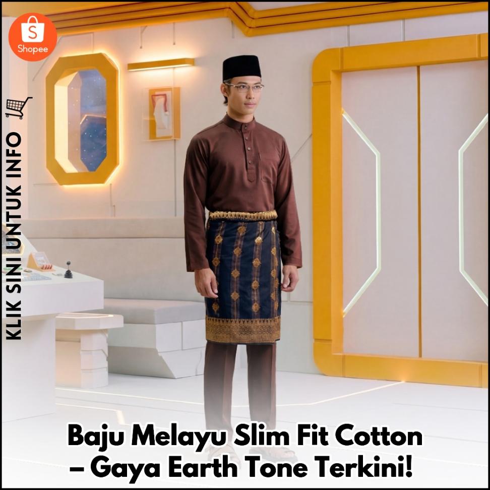Baju Melayu Slim Fit Cotton – Gaya Earth Tone Terkini!