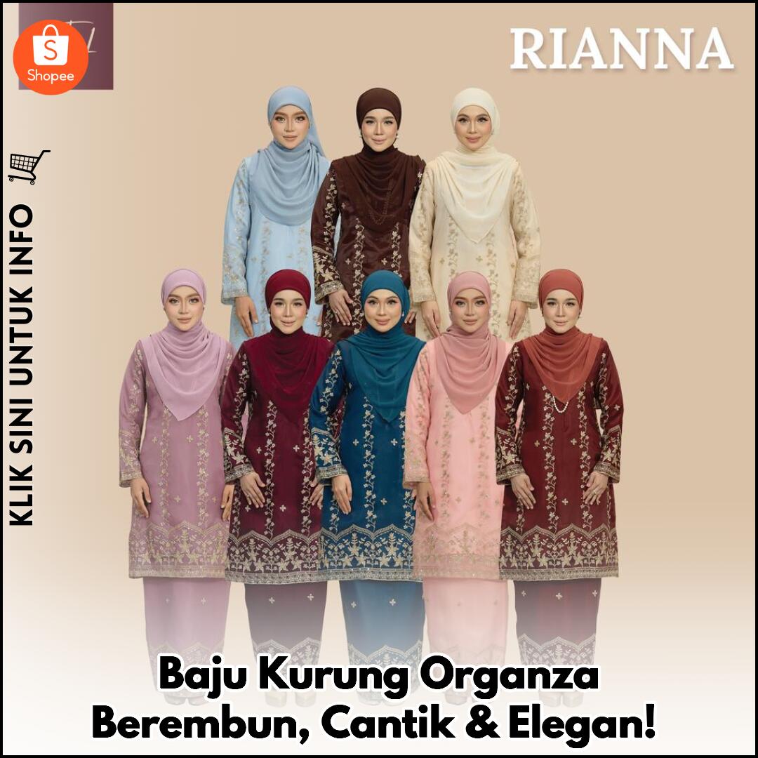 Baju Kurung Organza Berembun, Cantik & Elegan!