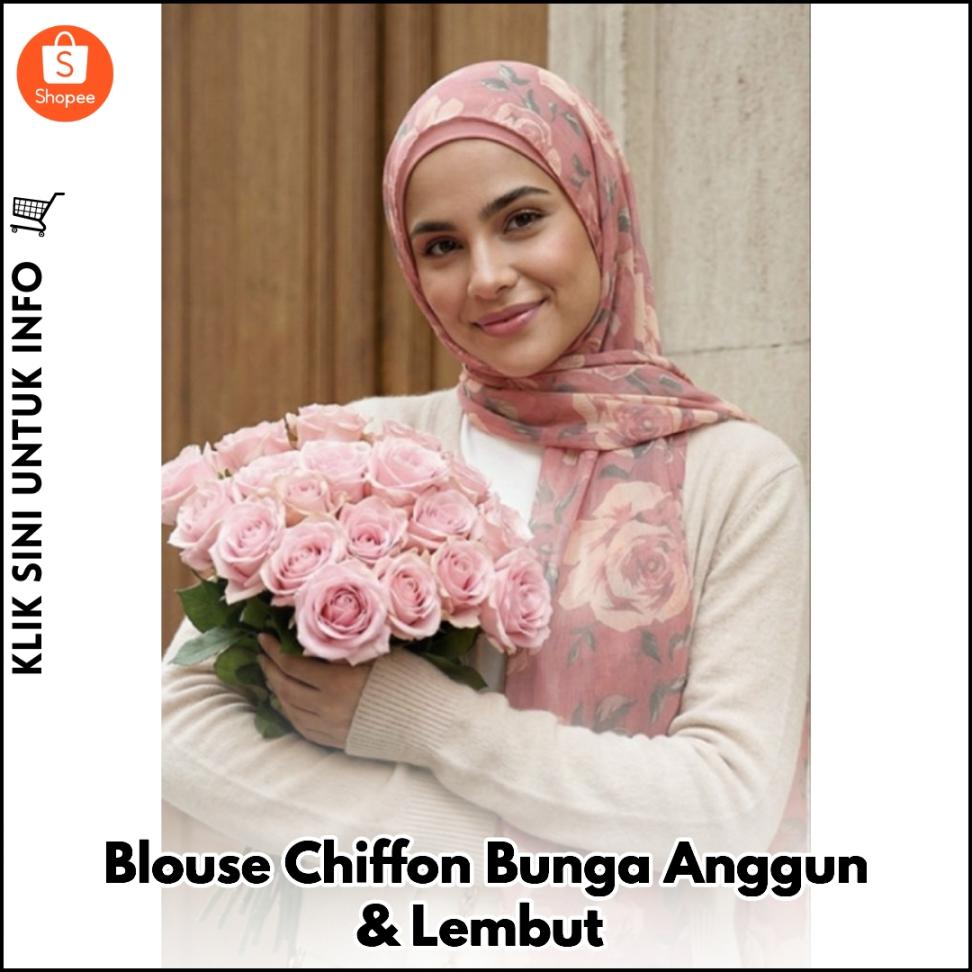 Blouse Chiffon Bunga Anggun & Lembut