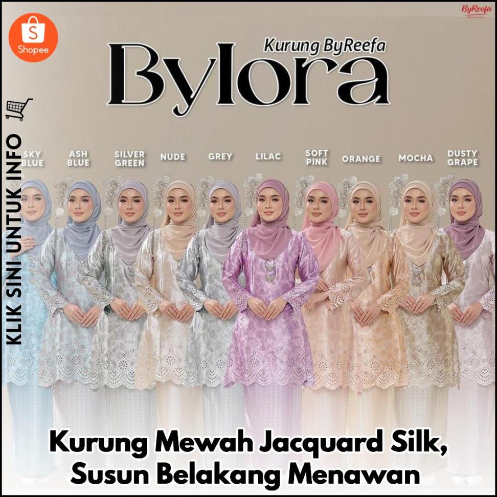 Kurung Mewah Jacquard Silk, Susun Belakang Menawan