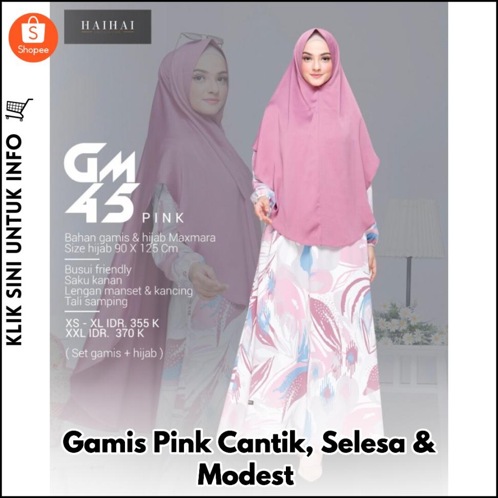 Gamis Pink Cantik, Selesa & Modest