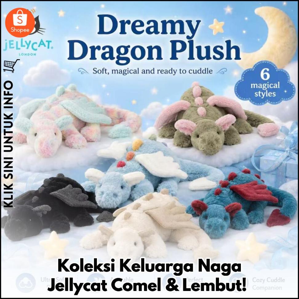 Koleksi Keluarga Naga Jellycat Comel & Lembut!
