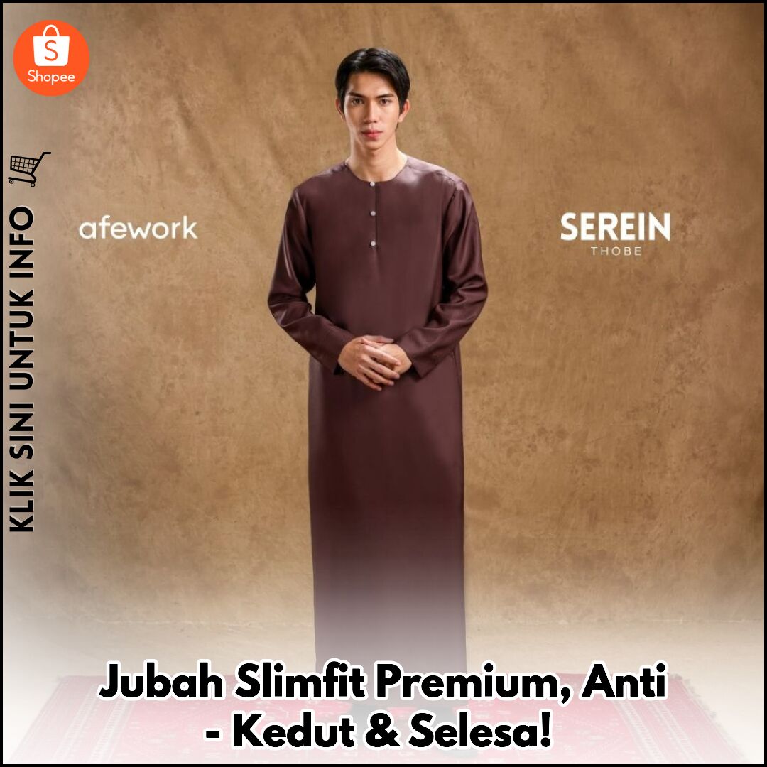 Jubah Slimfit Premium, Anti-Kedut & Selesa!