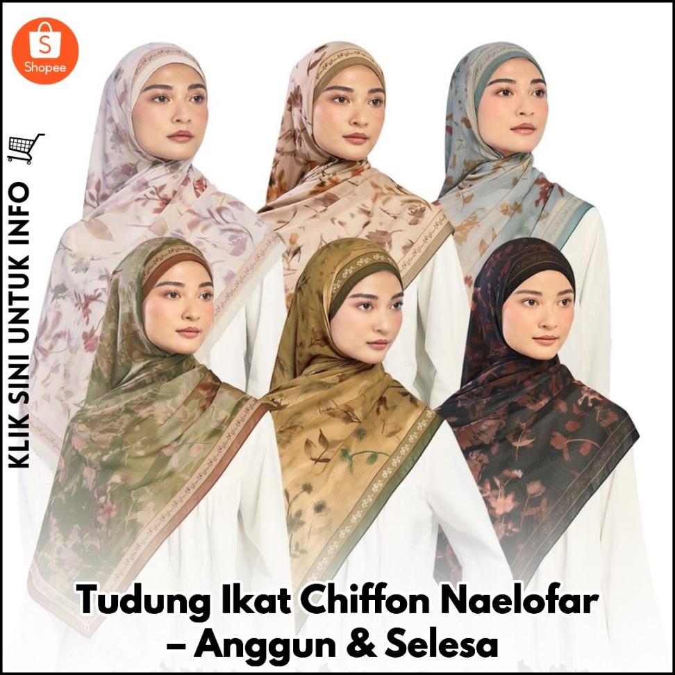 Tudung Ikat Chiffon Naelofar – Anggun & Selesa