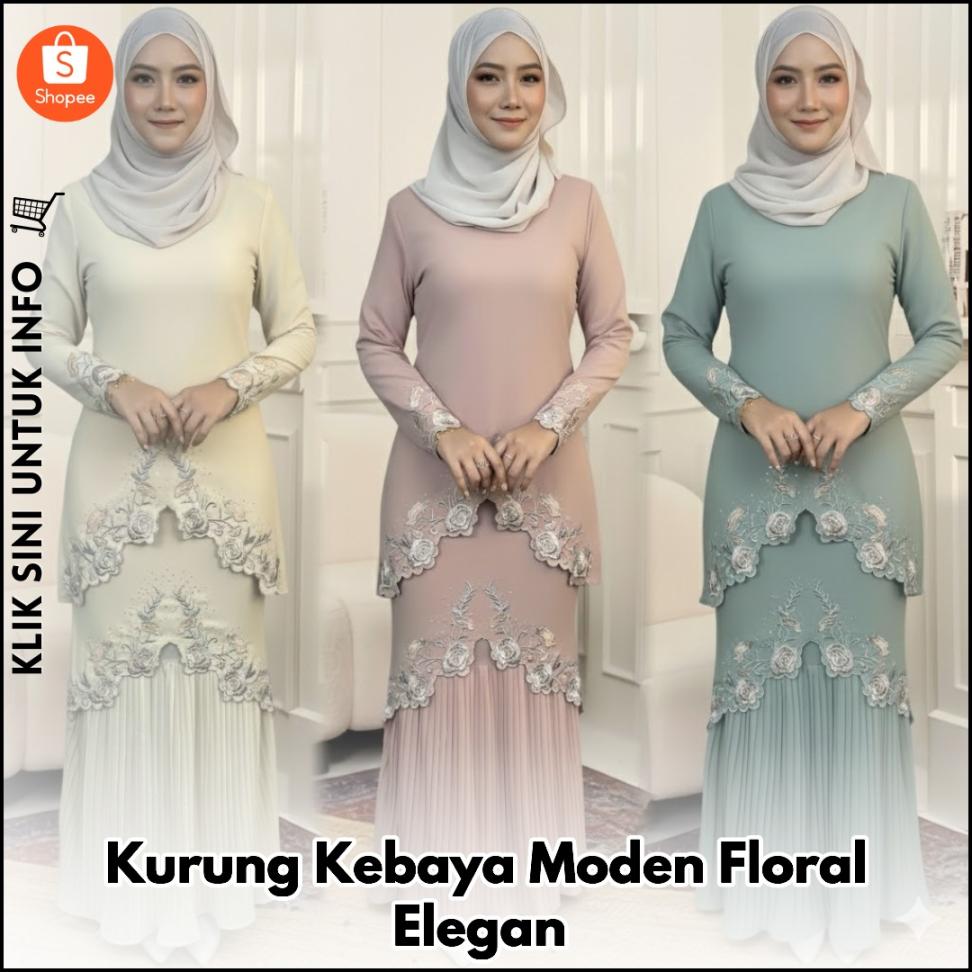 Kurung Kebaya Moden Floral Elegan