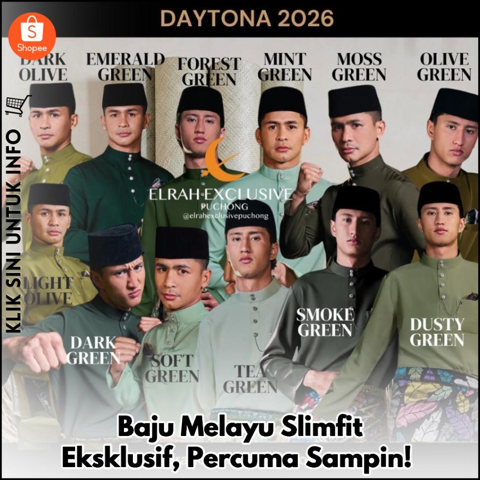 Baju Melayu Slimfit Eksklusif, Percuma Sampin!