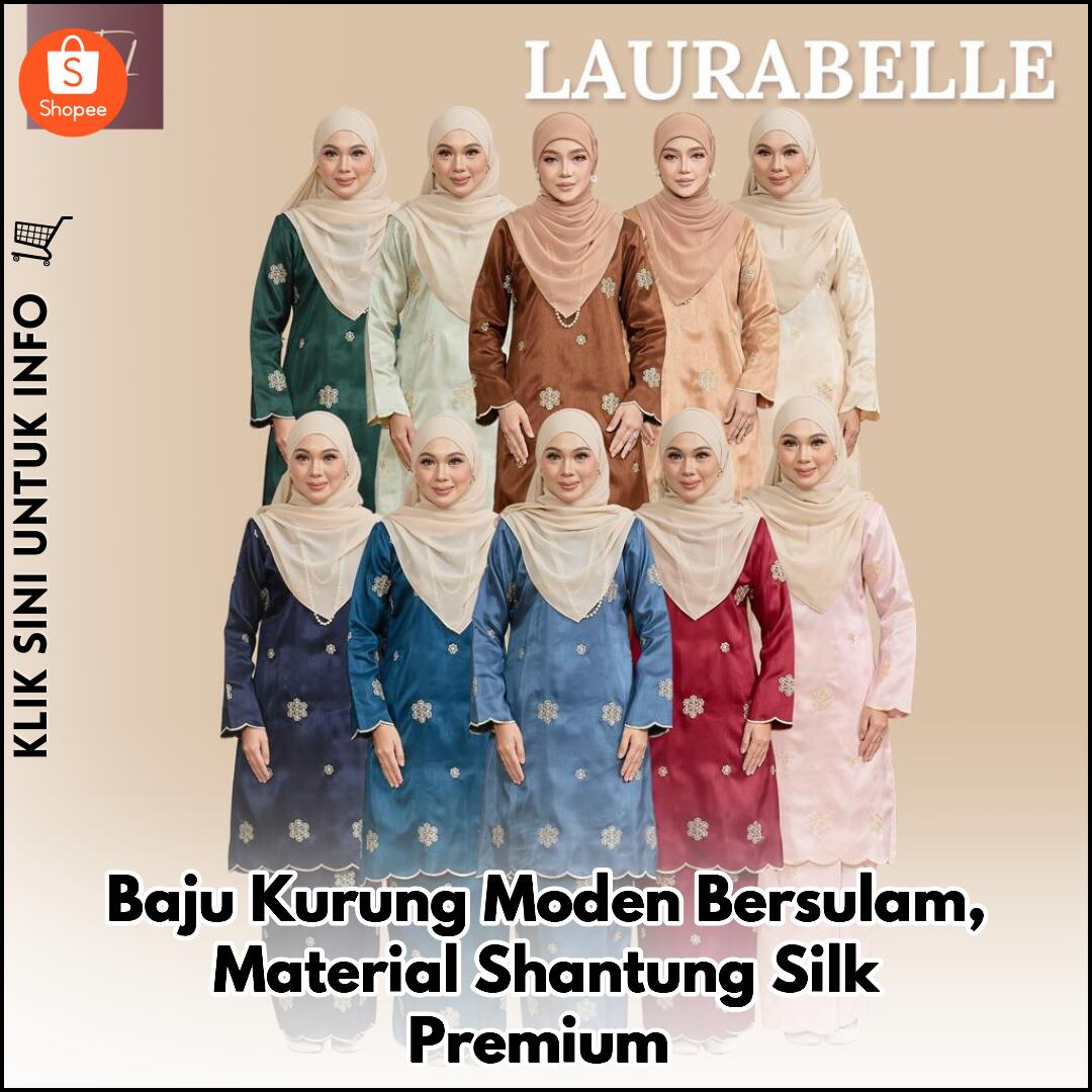 Baju Kurung Moden Bersulam, Material Shantung Silk Premium