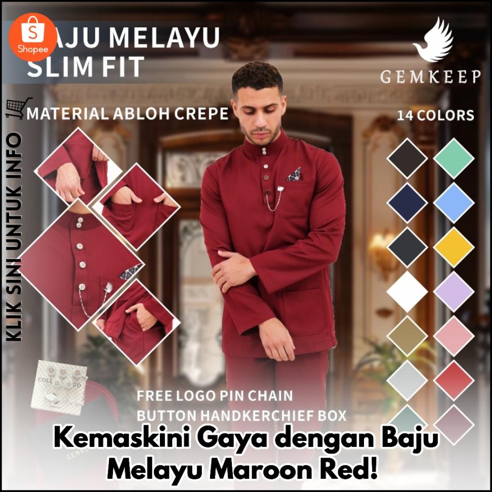 Kemaskini Gaya dengan Baju Melayu Maroon Red!