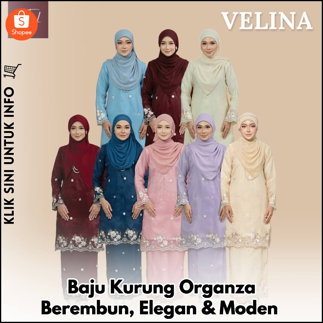 Baju Kurung Organza Berembun, Elegan & Moden