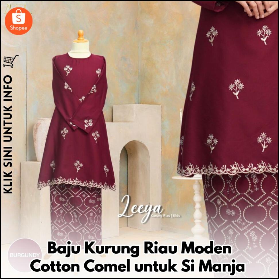 Baju Kurung Riau Moden Cotton Comel untuk Si Manja