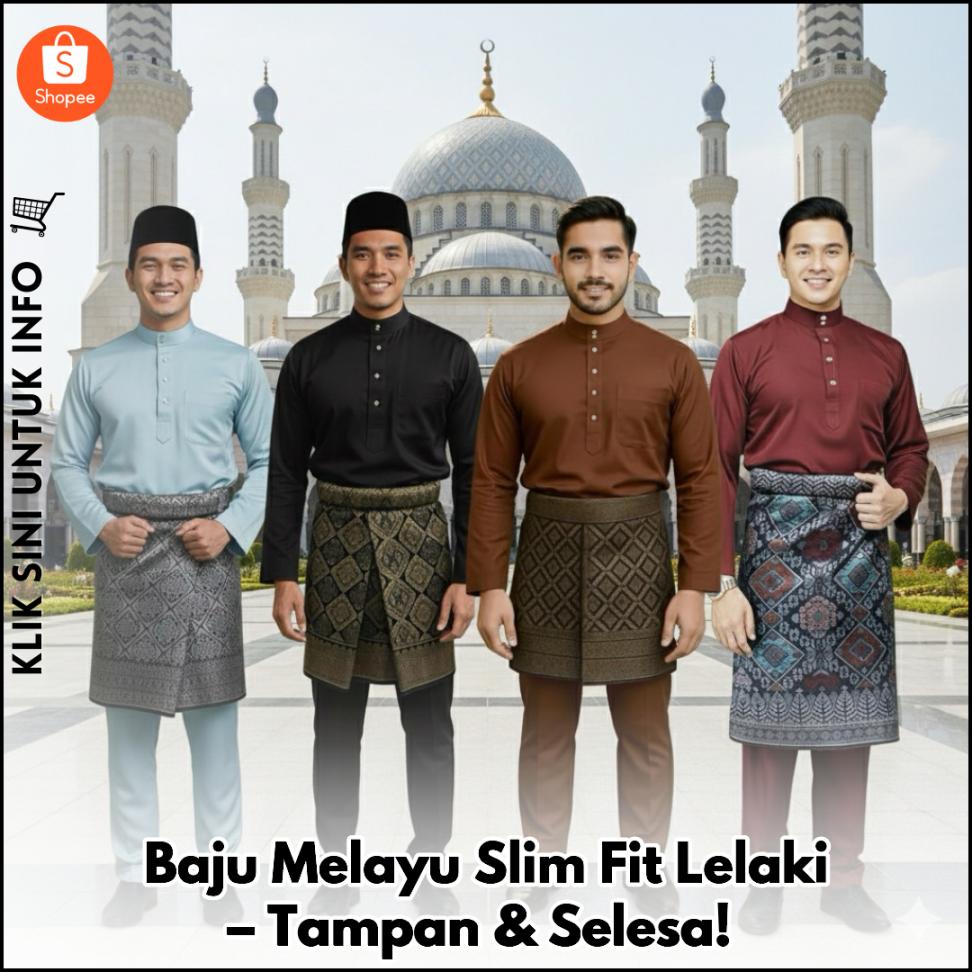 Baju Melayu Slim Fit Lelaki – Tampan & Selesa!