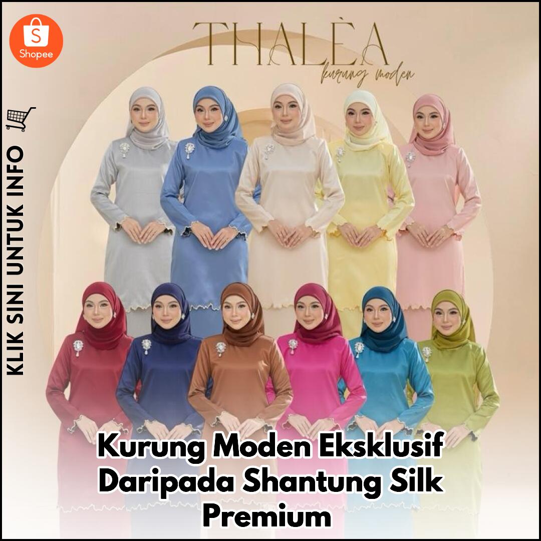 Kurung Moden Eksklusif Daripada Shantung Silk Premium