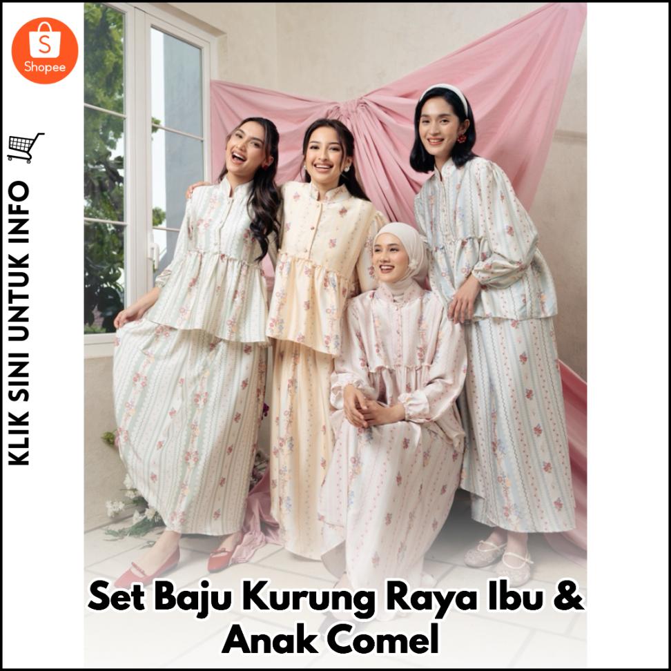 Set Baju Kurung Raya Ibu & Anak Comel