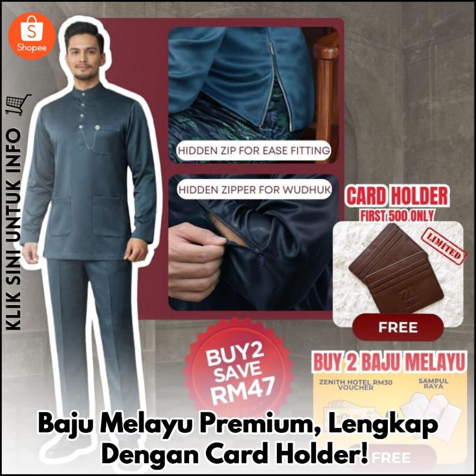 Baju Melayu Premium, Lengkap Dengan Card Holder!
