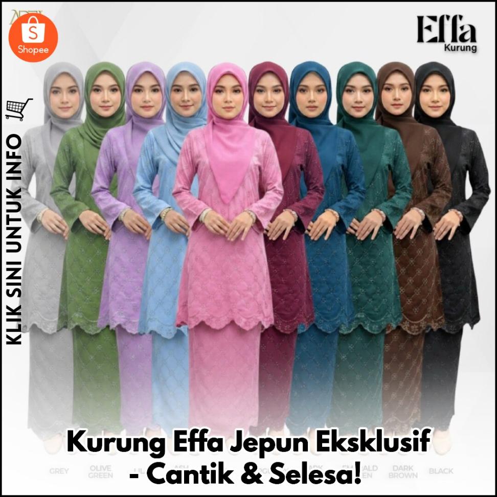 Kurung Effa Jepun Eksklusif - Cantik & Selesa!