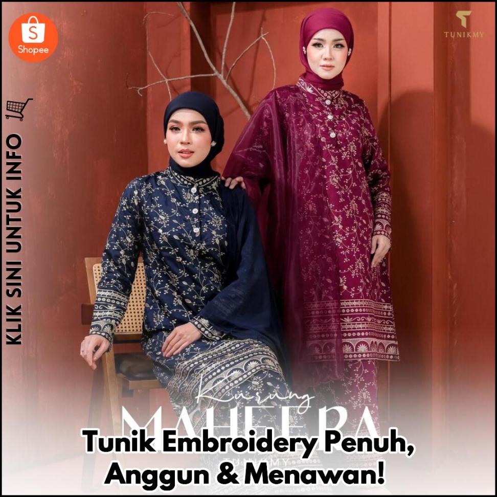 Tunik Embroidery Penuh, Anggun & Menawan!