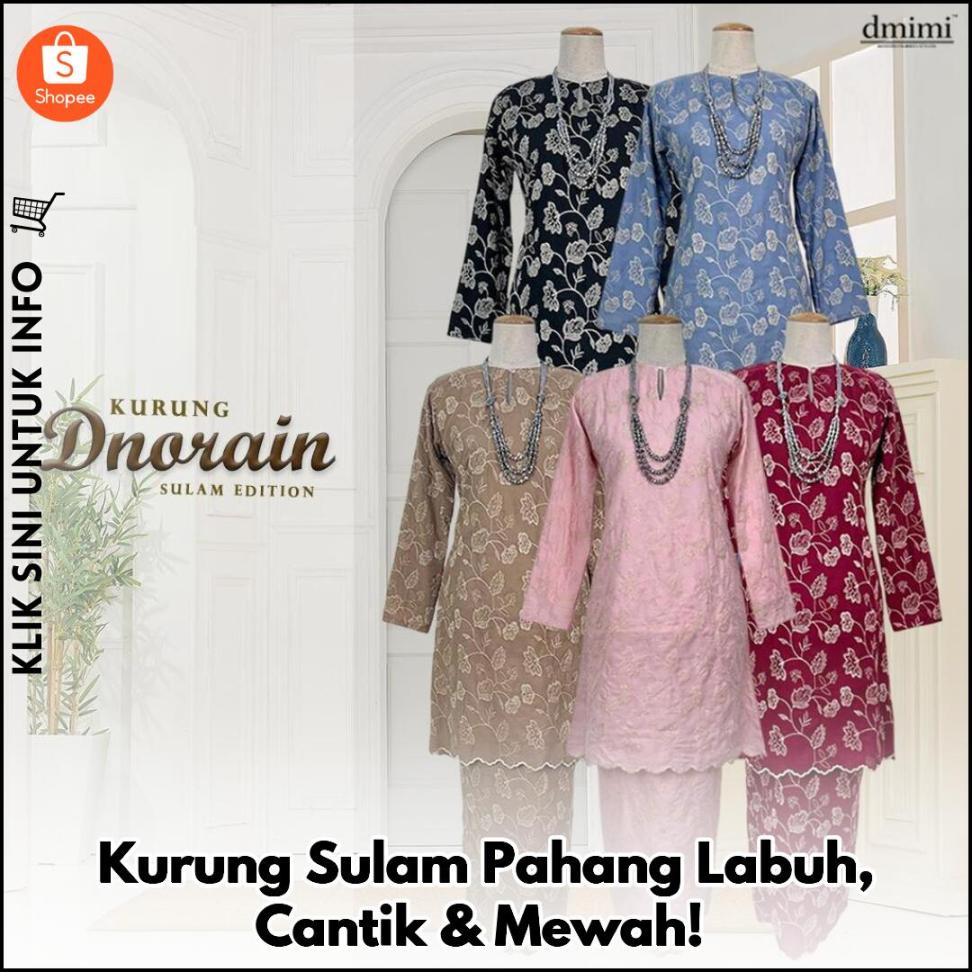 Kurung Sulam Pahang Labuh, Cantik & Mewah!