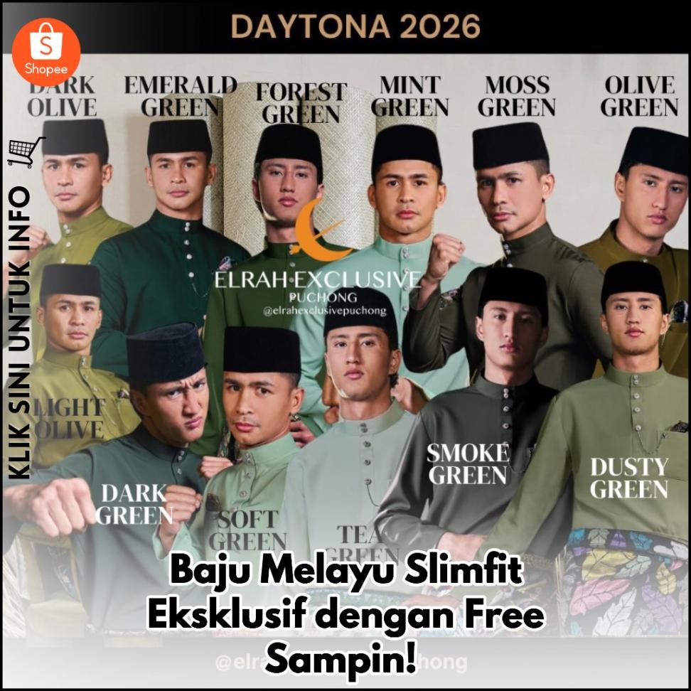 Baju Melayu Slimfit Eksklusif dengan Free Sampin!