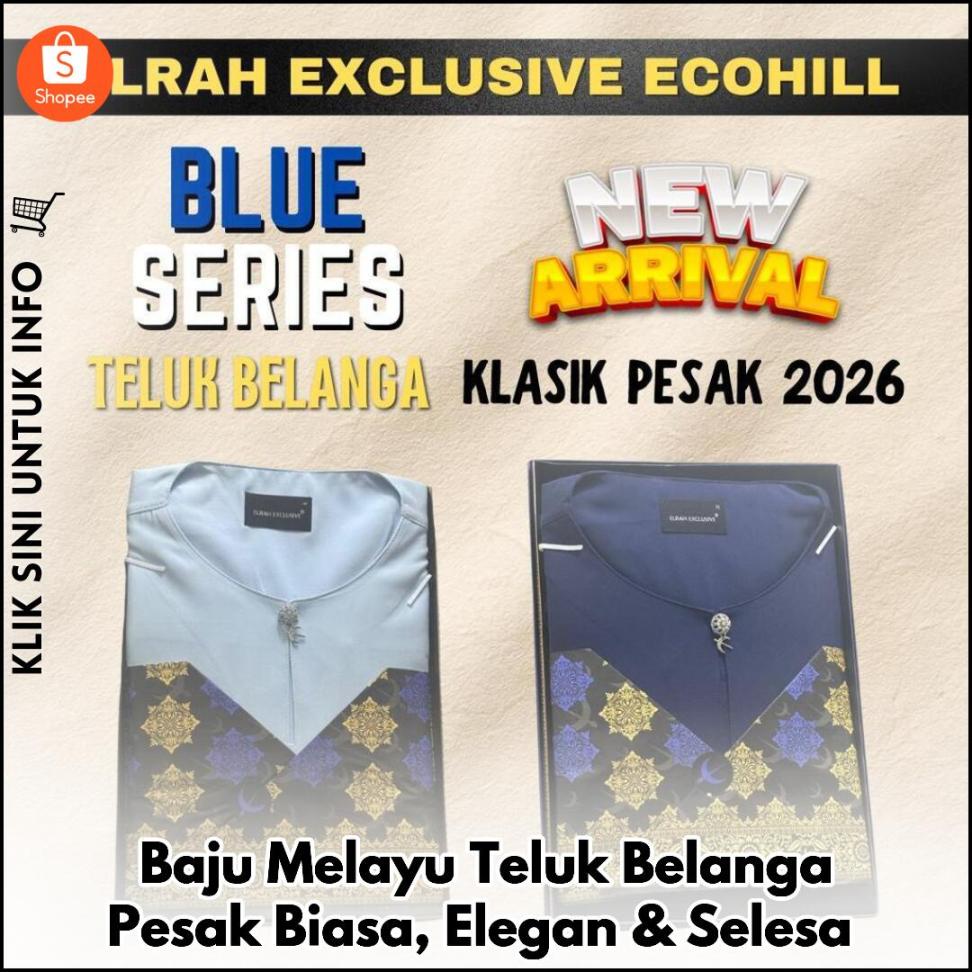 Baju Melayu Teluk Belanga Pesak Biasa, Elegan & Selesa
