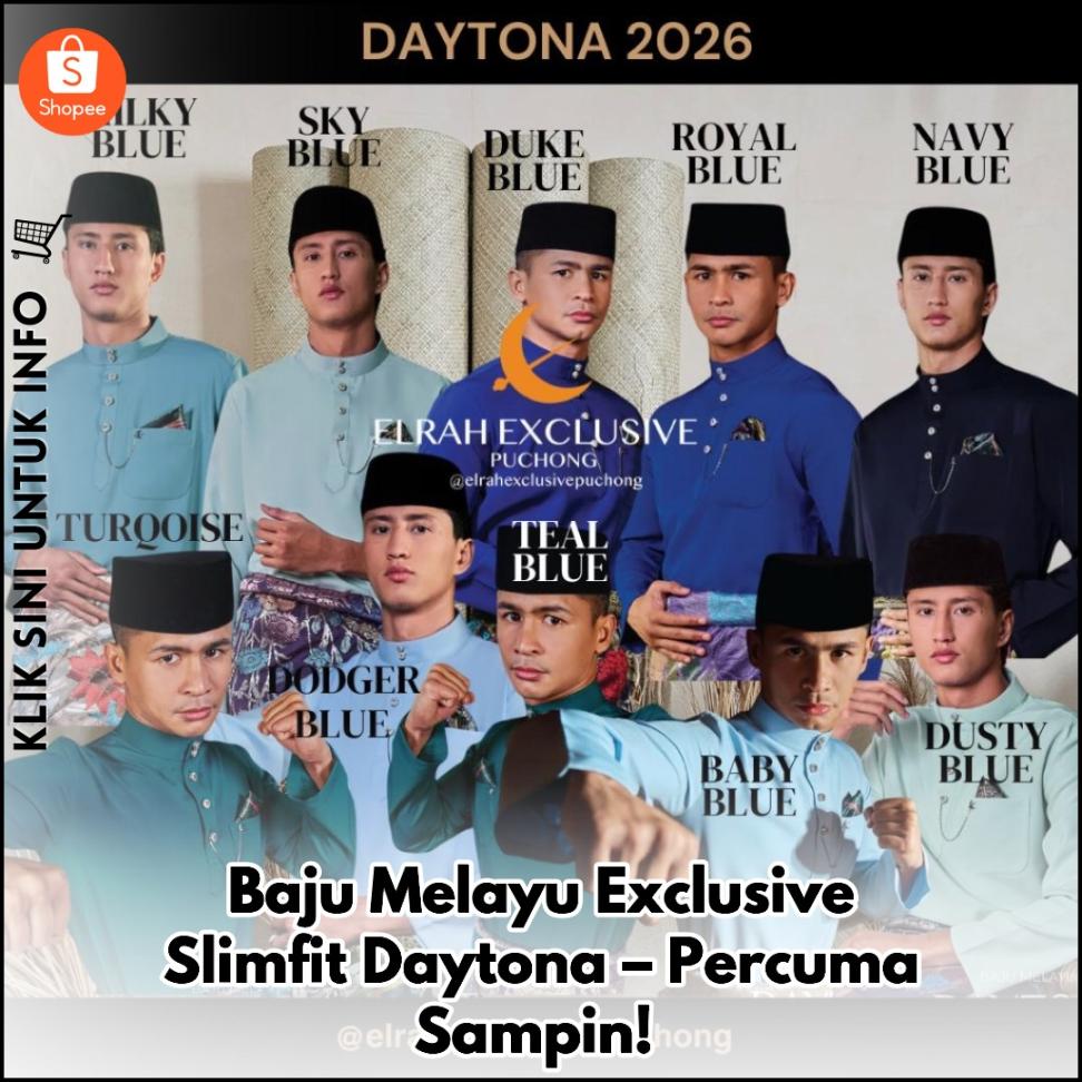 Baju Melayu Exclusive Slimfit Daytona – Percuma Sampin!