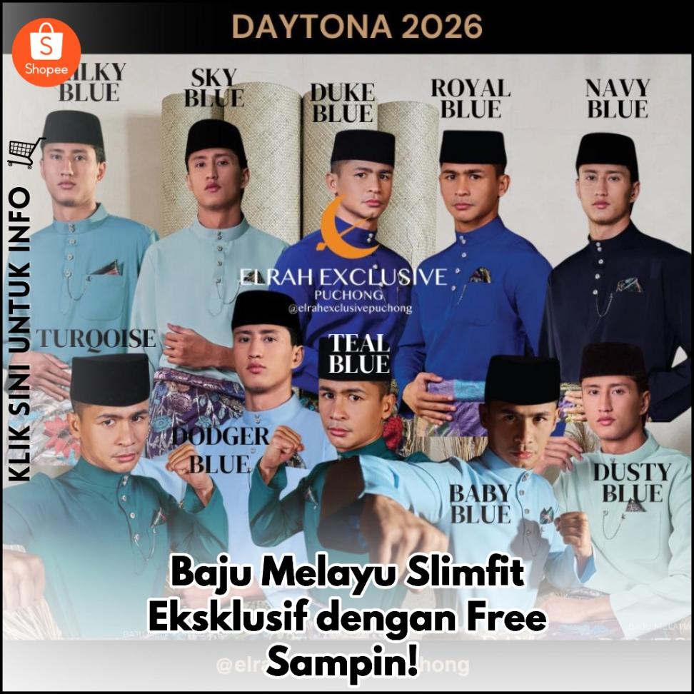 Baju Melayu Slimfit Eksklusif dengan Free Sampin!